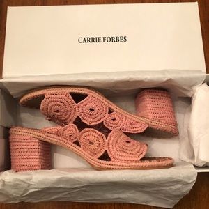 Carrie Forbes Ayoub Heeled Mule, Size 38, Blush